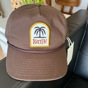 NWT Katin Brown Trucker Hat with Palm Logo